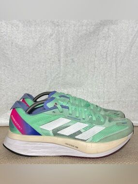 Adidas Womens Green Mint Adizero Boston 11 Running Athletic Sneakers Shoes SZ 8